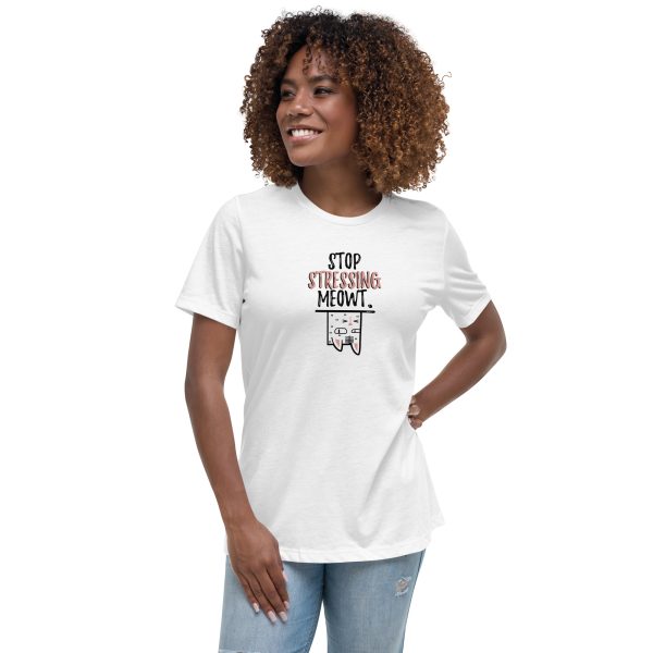 Women's T-Shirt Stop Stressing Meowt - Image 3